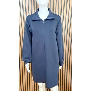 Athleta Allure Women's‎ Dress Shirt Mini Stretch Athleisure Work Travel L Black